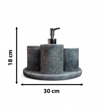 DİGİSU  MERMER BANYO SETİ-GRİ
