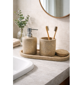 DİGİSU MERMER TRAVERTEN BANYO SETİ