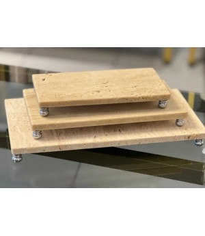 DİGİSU MERMER TRAVERTEN 3LÜ SUNUM SETİ